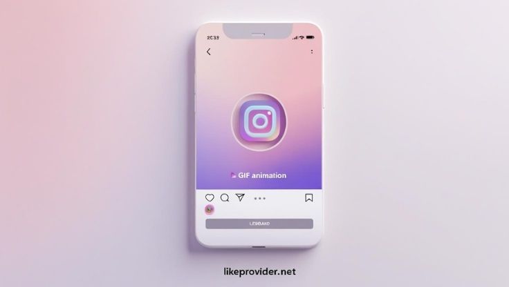 How to upload a GIF in Instagram – sample image showing mobile interface with likeprovider.net branding
