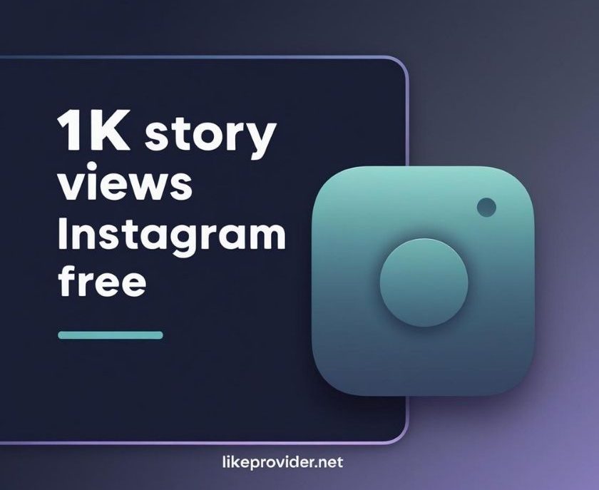 1K story views Instagram free – mobile screen with glowing story icon and likeprovider.net branding