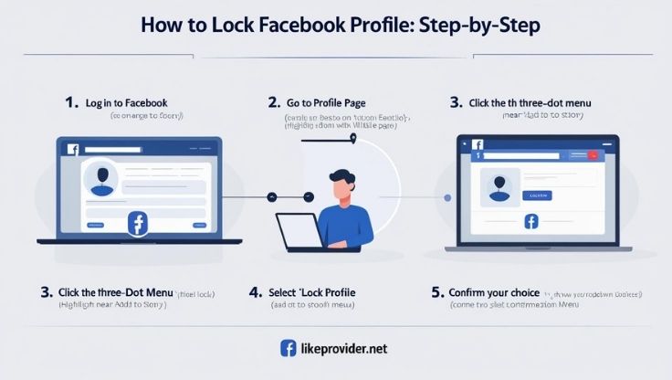 How to lock Facebook profile tutorial screenshot