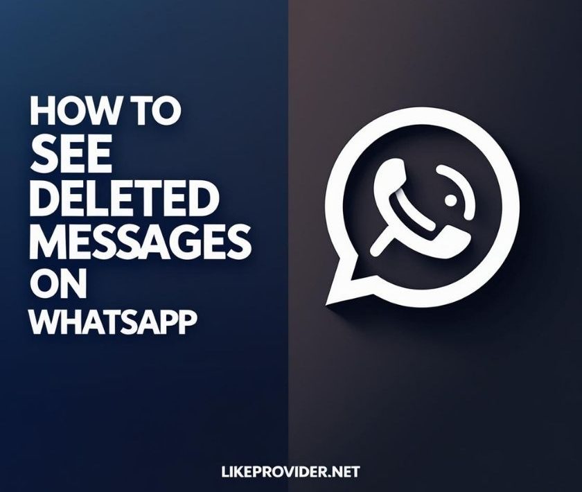 How to see deleted messages on WhatsApp – mobile screen with chat icon and dark background.