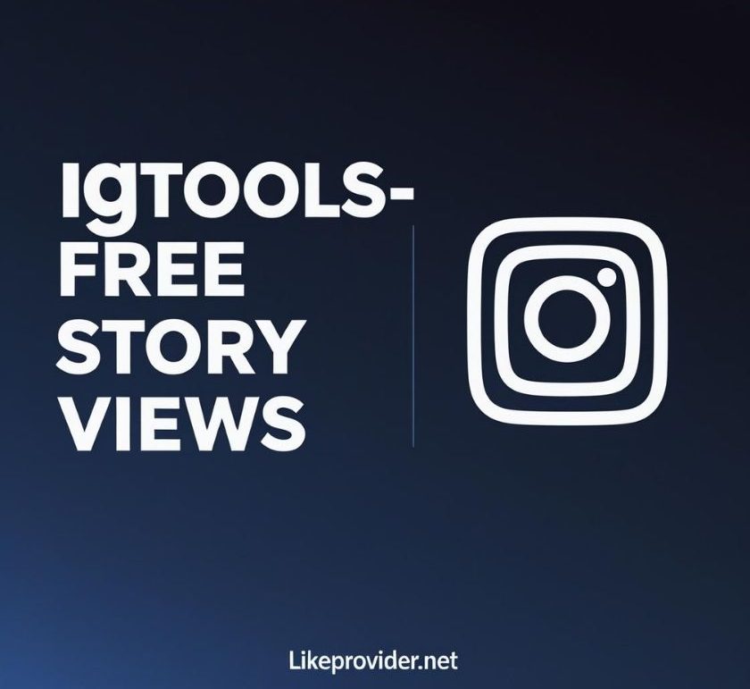 IGTools free Instagram story views visual with dark background and story view icon