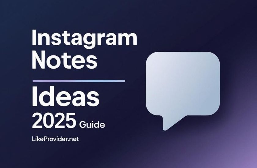 Instagram Notes Ideas 2025 Guide banner with bold text and message icon on a dark gradient background.