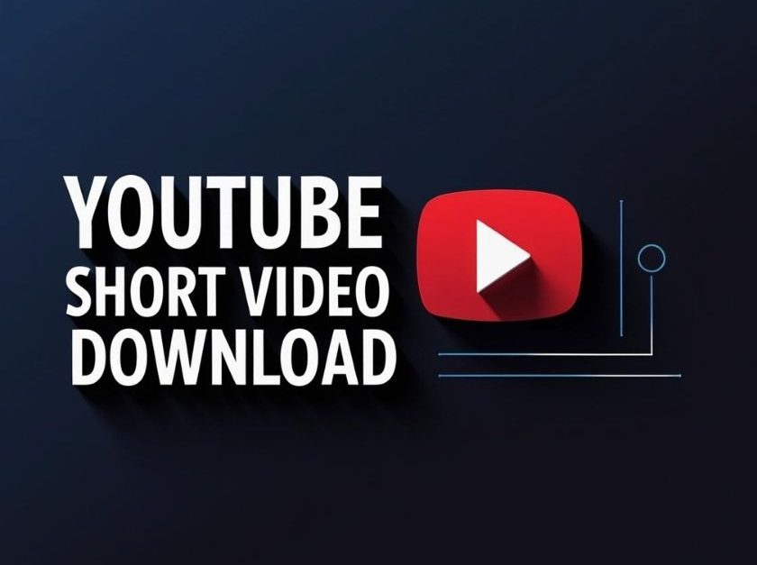 YouTube short video download button with 2025 guide text for social media content