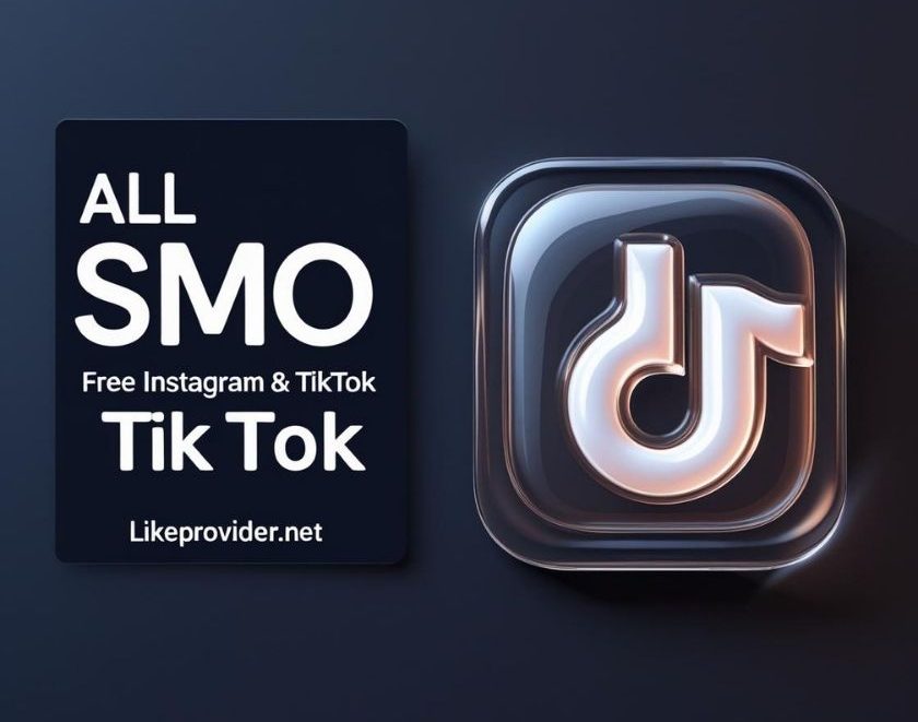 All Smo free tools banner featuring TikTok and Instagram icons with dark background, branded with likeprovider.net