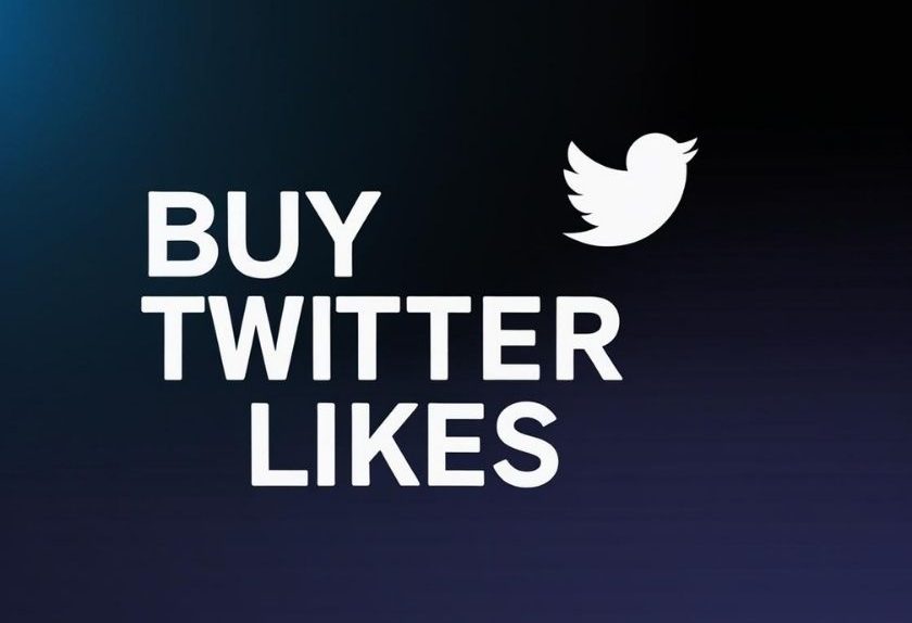 Twitter logo and bold text reading "Buy Twitter Likes" on a dark background, representing a guide to increase Twitter engagement.