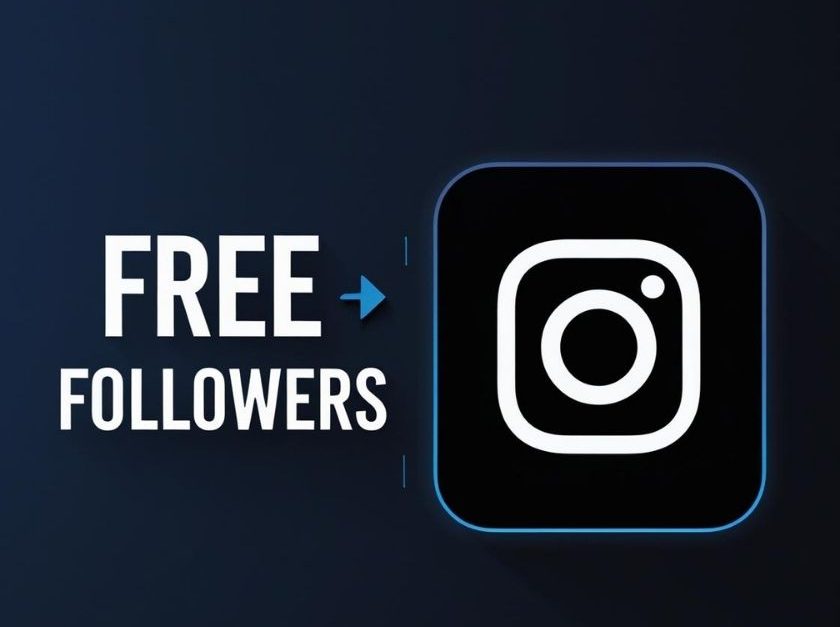 Modern visual showing the concept of gaining free followers on social media, featuring TikTok and Instagram logos with glowing outlines.
