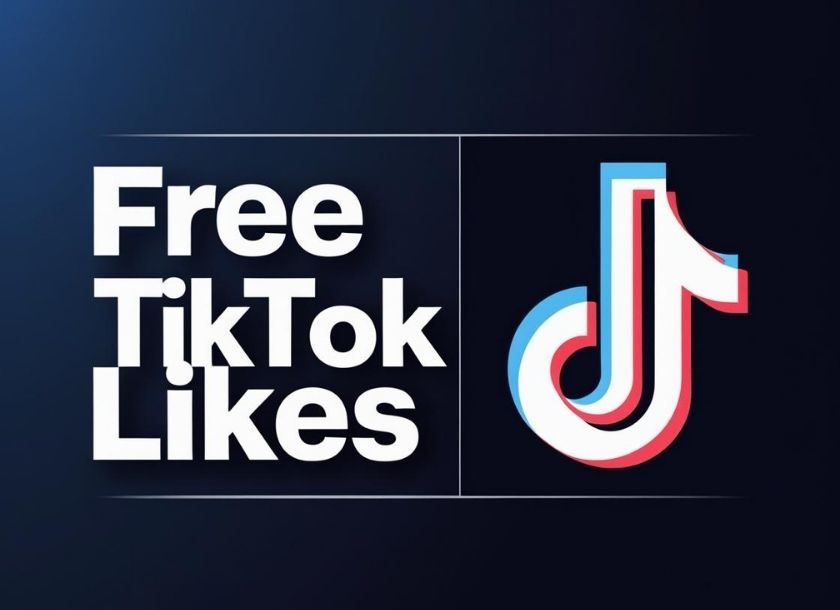 Graphic showing how to get free TikTok likes in 2025 using safe and trusted methods with engagement icons and a smartphone mockup.