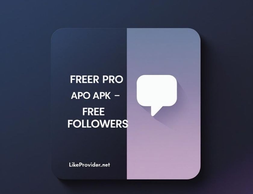 Freer Pro APK banner showing “Free Followers” on a dark gradient background, designed for a 2025 TikTok growth article with likeprovider.net branding.