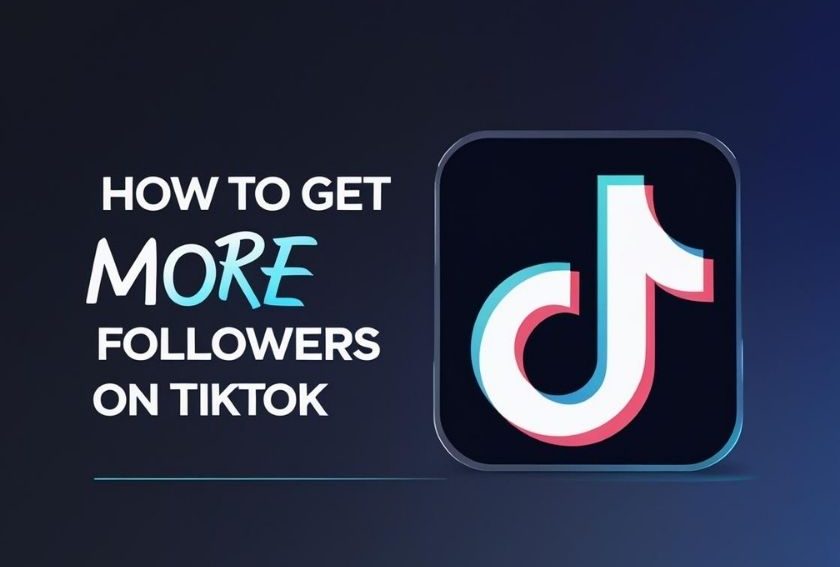 TikTok app interface with icons and follower growth elements, representing how to get more followers on TikTok in 2025.
