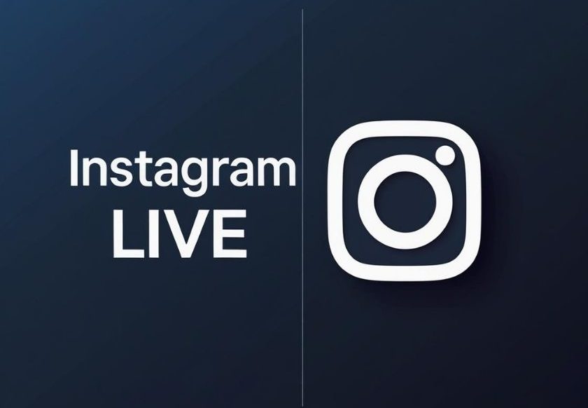 Instagram Live interface screen showing the "Add a Title" option and live broadcast button