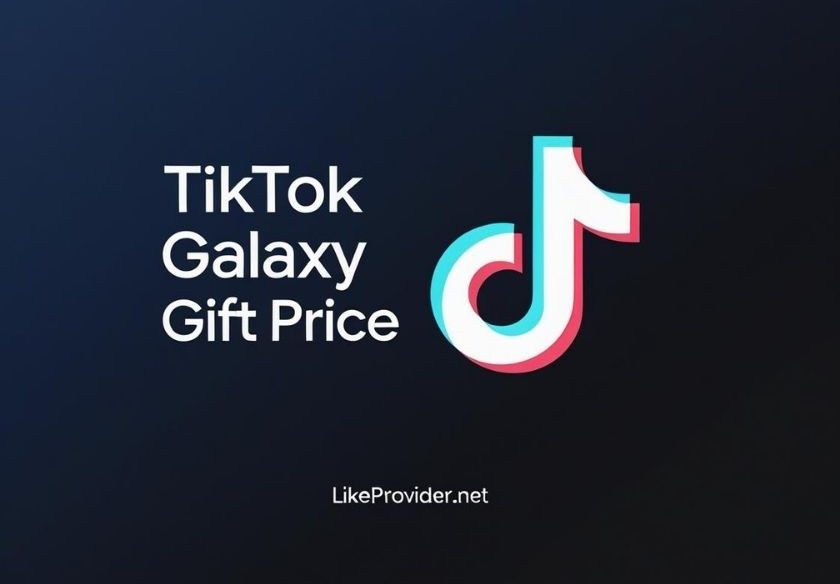 TikTok Galaxy gift price graphic with logo and dark gradient background