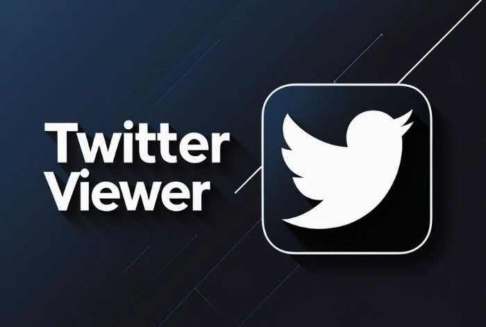 Dark-themed graphic showing the text "Twitter Viewer" with a modern bird icon, representing anonymous tweet viewing.