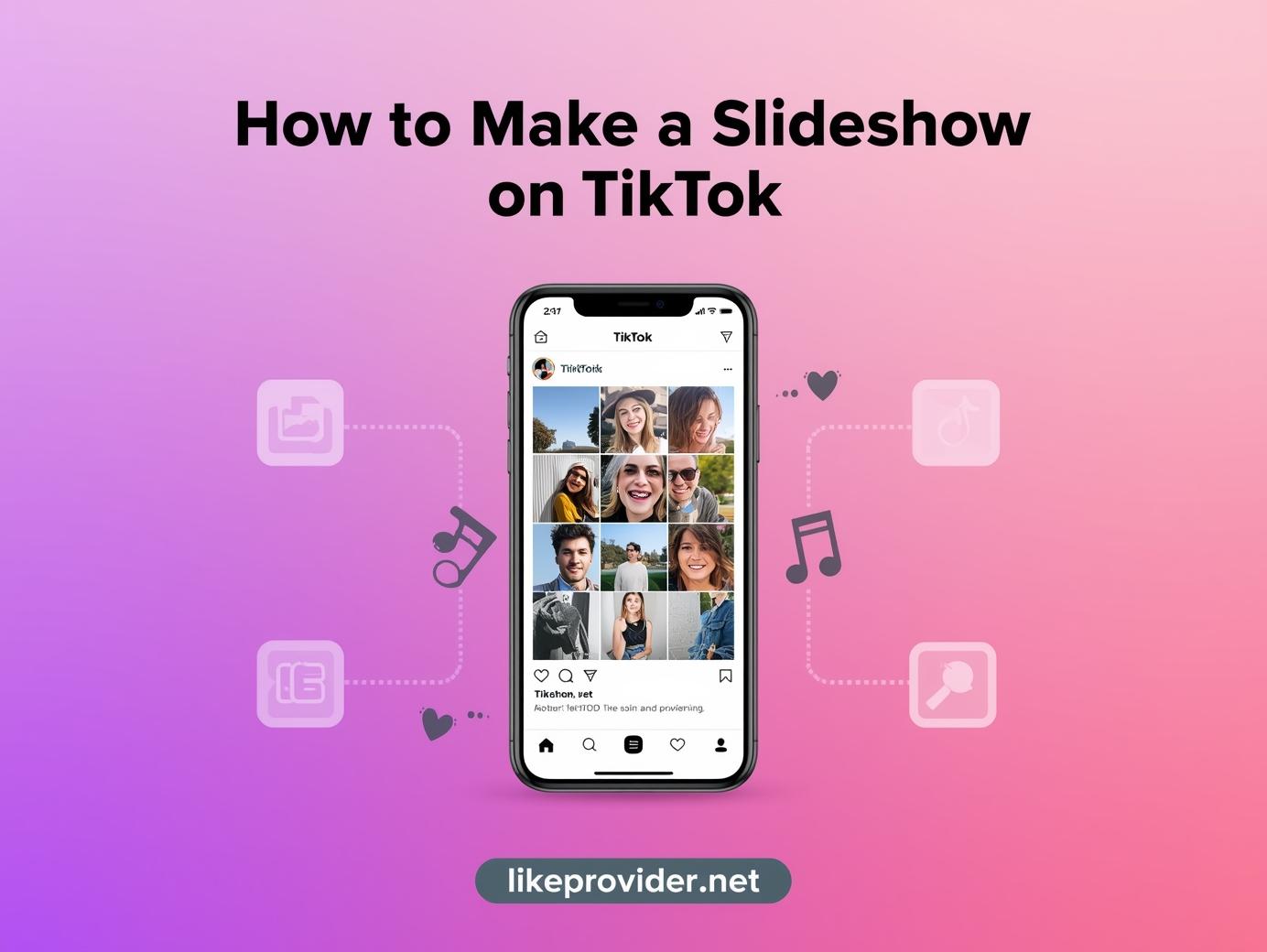 How to make a slideshow on TikTok – step-by-step tutorial showing TikTok app slideshow creation with photos, music, and transitions.