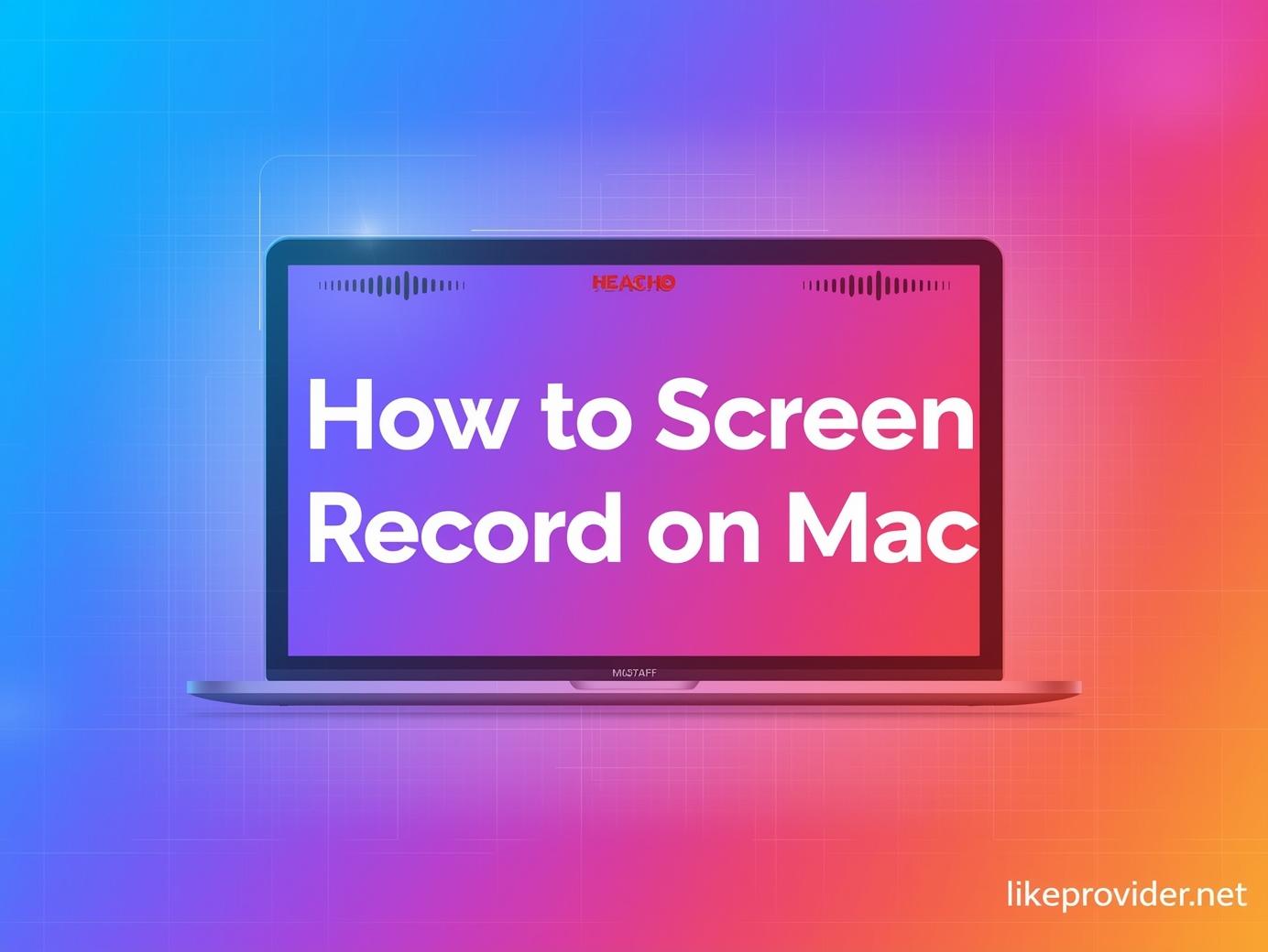 How to screen record on Mac – colorful 2025 banner showing MacBook screen recording with modern gradient background